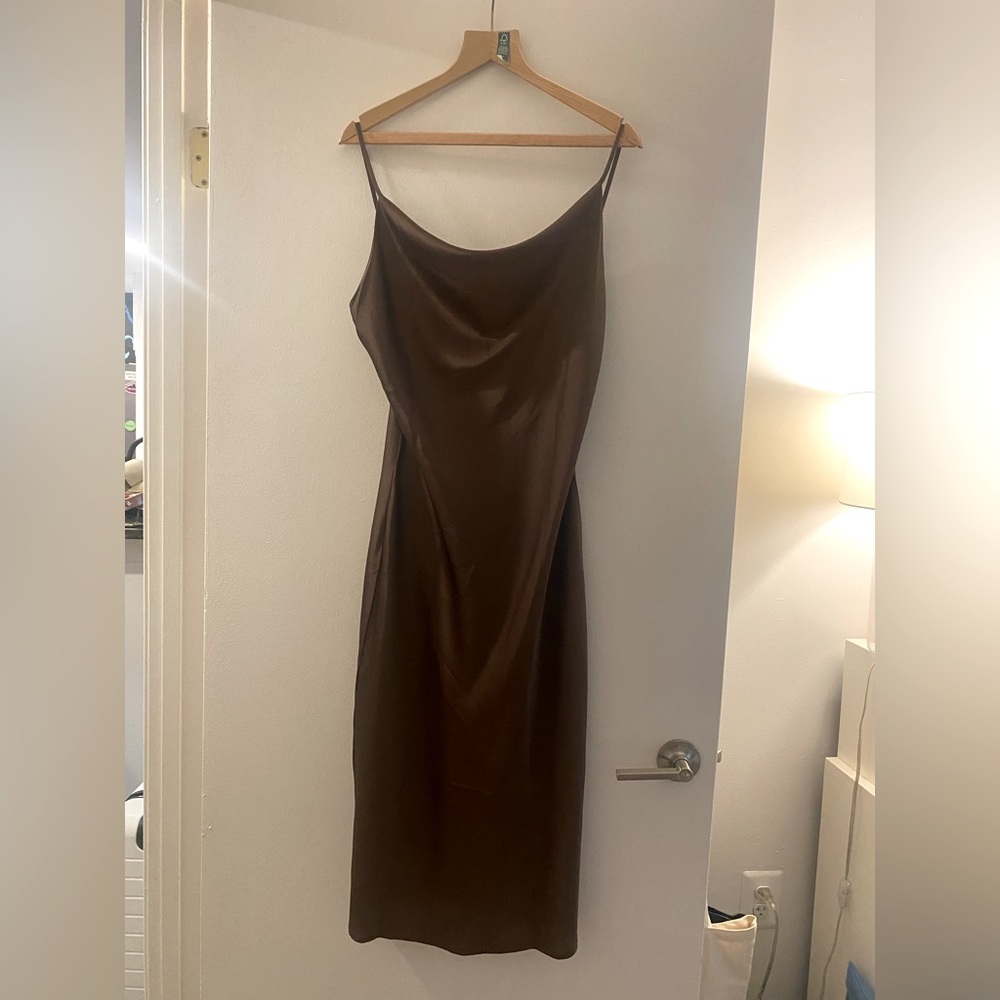 Petal and Pup ChocolateBrown Midi Dress